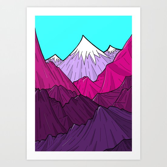 The Purple Mounts Art Print