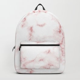 Pink Rose Gold Marble Natural Stone Gold Metallic Veining White Quartz Backpack | Pink, Rosegold, Marbled, Digital, Seam, Luxluxury, Colourful, Crackled, Rich, Rose 