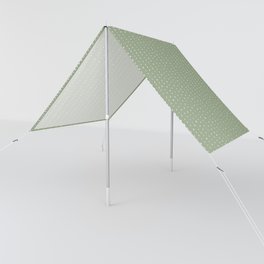Dotted Lines White On Sage Green Sun Shade