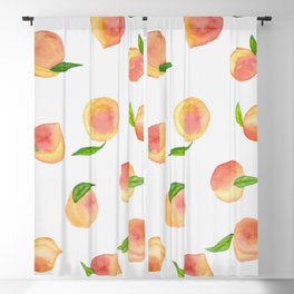 Fun Watercolor Peaches Blackout Curtain