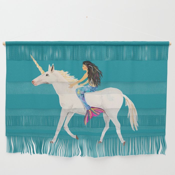 To the Land of Mermaids and Unicorns Wall Hanging