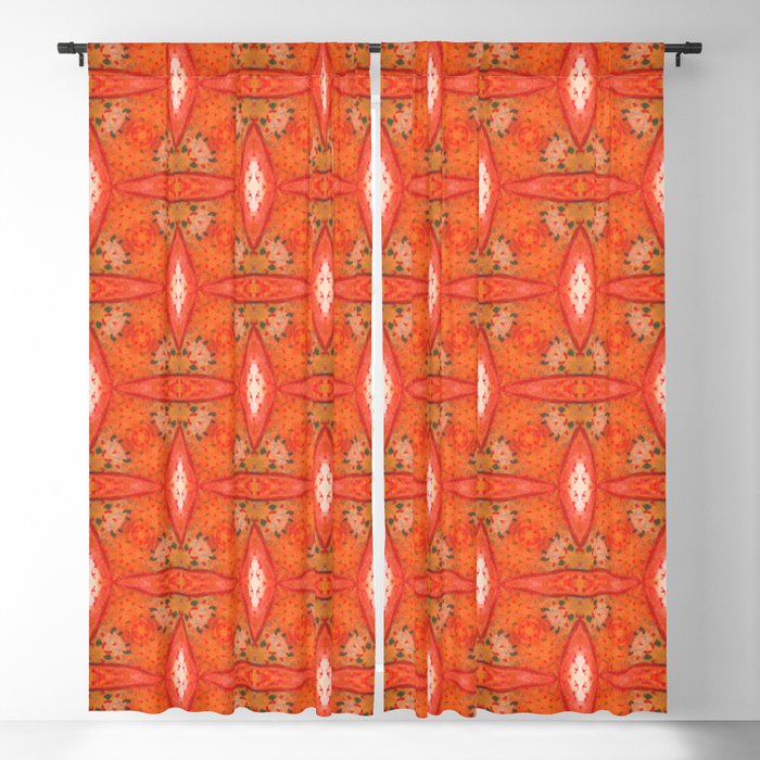 Tangerine Batik Boho Blackout Curtain