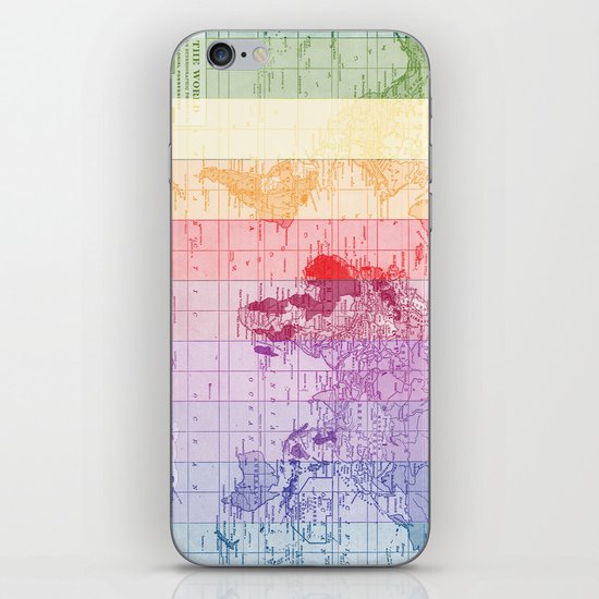 Rainbow World Map iPhone & iPod Skin