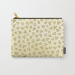 Gold Glitter Triangles Carry-All Pouch
