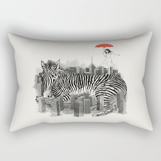 Crossing Zebra Rectangular Pillow