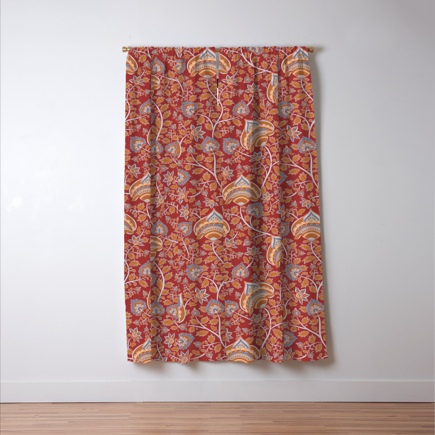 Floral Pattern Indian Style Kalamkari Blackout Curtain By Irinaskaska Society6
