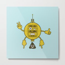 Emojibot Metal Print