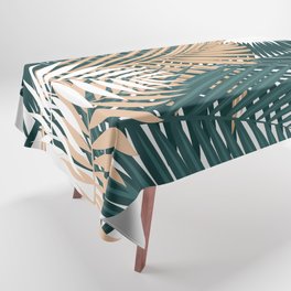 Gold and Green Palm Leaves Tablecloth