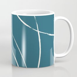 Teal Line Art Minimalist Modern 001 Mug