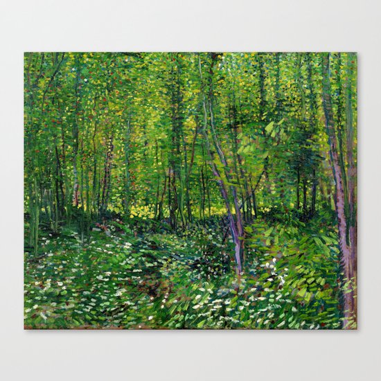 Vincent Van Gogh Trees & Underwood Canvas Print