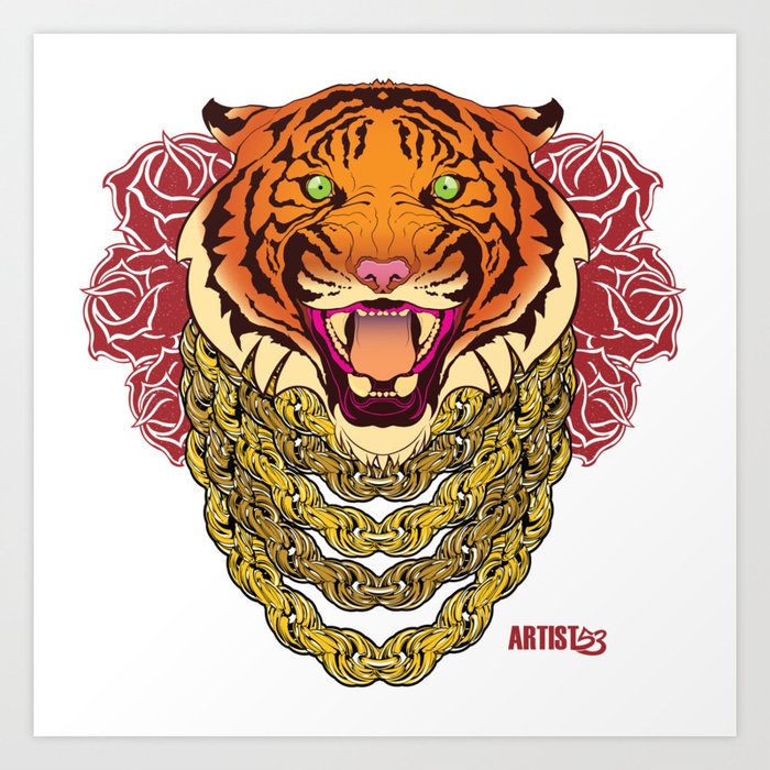 Gold Tiger Art Print