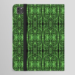 Liquid Light Series 39 ~ Green Abstract Fractal Pattern iPad Folio Case