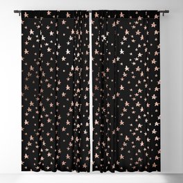 Black & Rose Gold Star Pattern Blackout Curtain