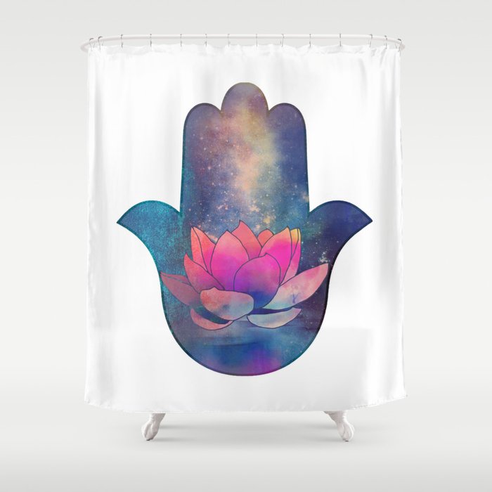 Hamsa Lotus Flower Shower Curtain By Vitag Society6