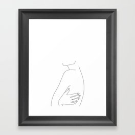 Arms wrapped around body illustration - Sissy Framed Art Print