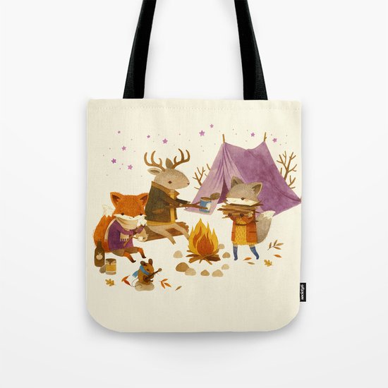 Critters: Fall Camping Tote Bag