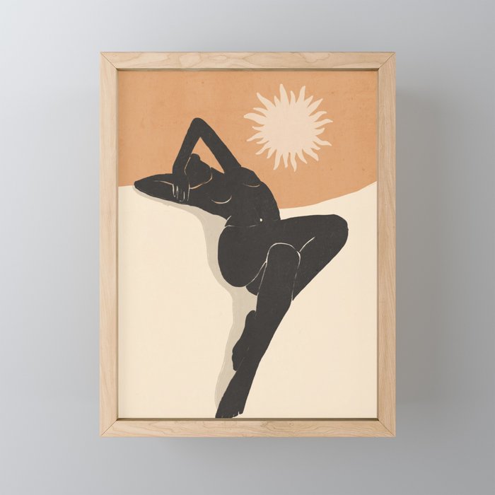 Minimal Abstract Art Nude Woman 4 Framed Mini Art Print