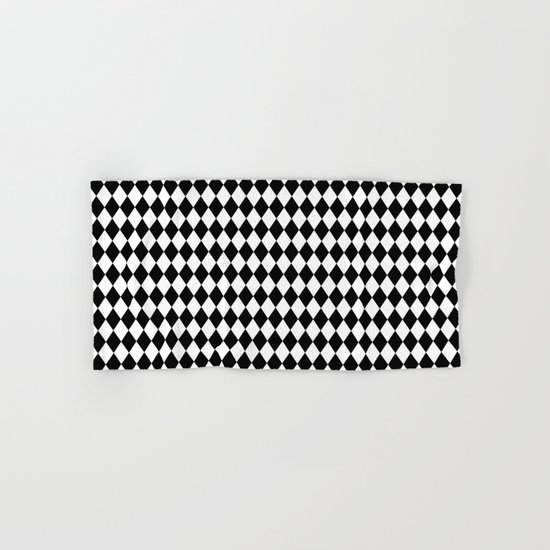 Diamonds (Black/White) Hand & Bath Towel