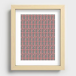 Black and white ornament repeat pattern in pink Recessed Framed Print