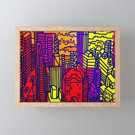 Midtown Manhattan (Red) Framed Mini Art Print