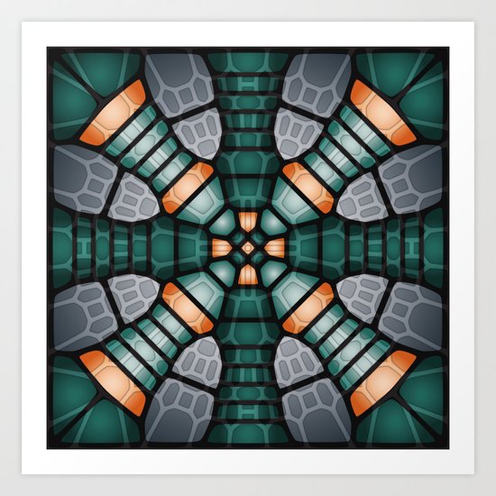 Neural network - Voronoi Art Print