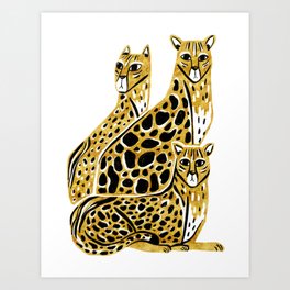 Gold Cheetahs Art Print