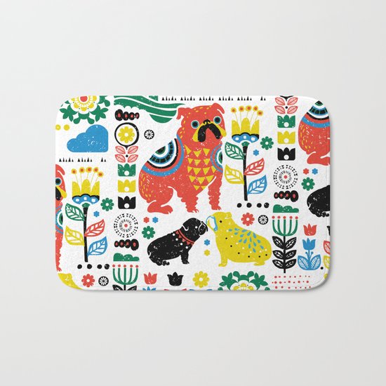 Scandinavian English Bulldog Bath Mat
