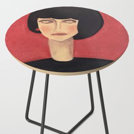 Woman in Red Background Side Table
