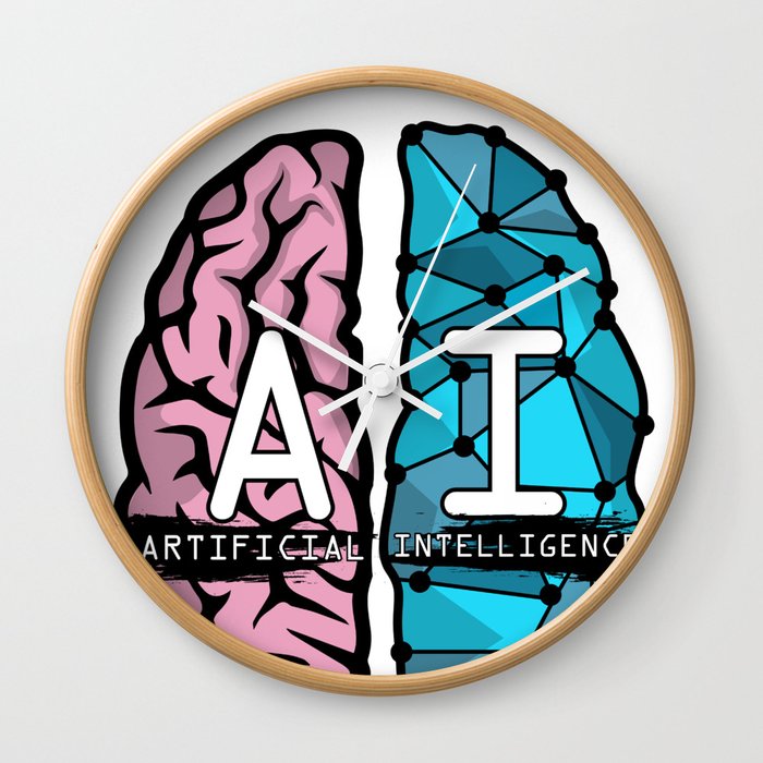 AI Nerd design - Artificial Intelligence Brain graphic Wall Clock