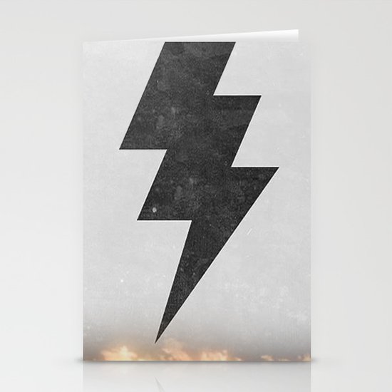 lightning strike Stationery Cards