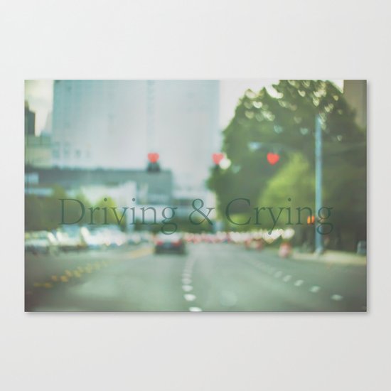 Driving & Crying Canvas Print