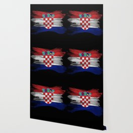 Croatia flag brush stroke, national flag Wallpaper