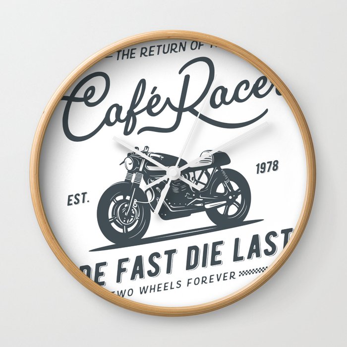 Cafe Racer Rider Motorcycle Wall Clock