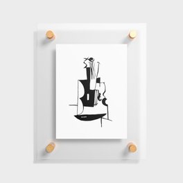 Abstract Black & White Viol Floating Acrylic Print