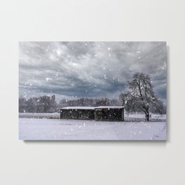 Swabian snow landscape Metal Print