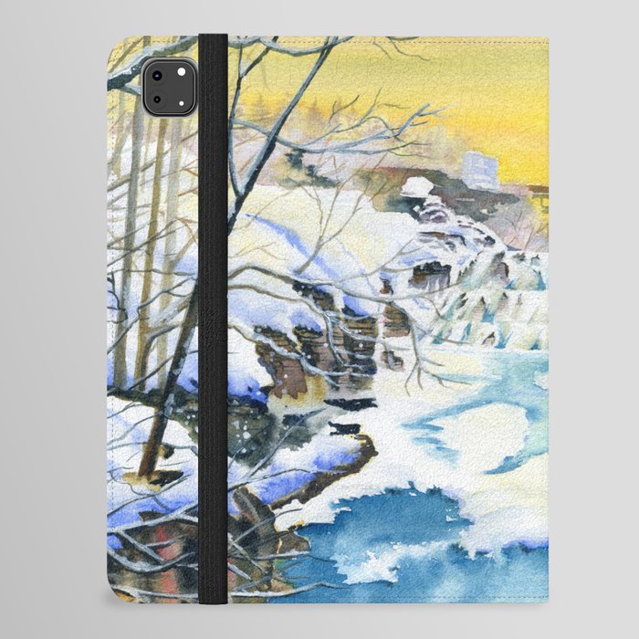 Ithaca Falls In Winter  iPad Folio Case