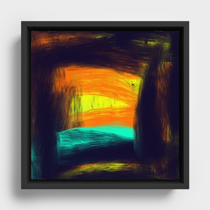 Abstract Painting 153e.  Framed Canvas