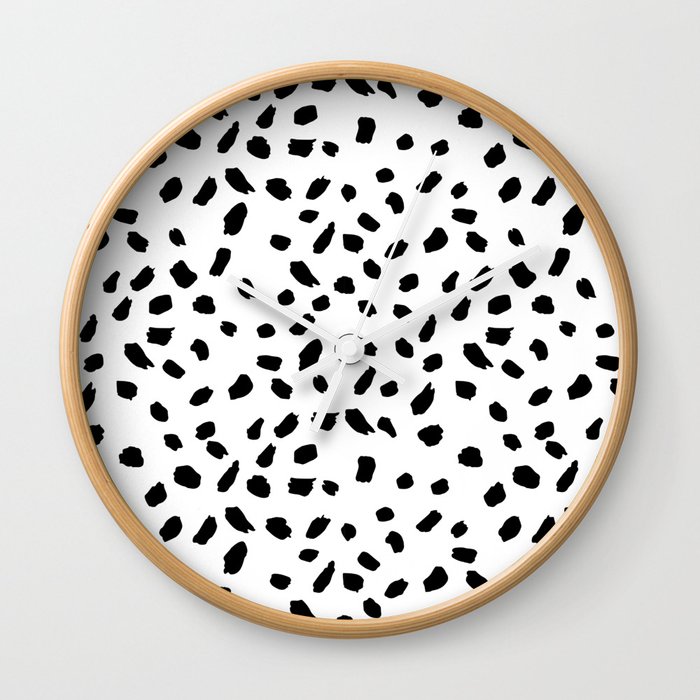 Brush Stroke Dots Wall Clock