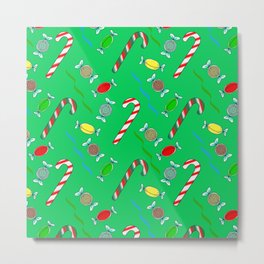 Candy Cane in Green, Christmas Metal Print | Red, Holiday, Yummy, Christmas, Graphicdesign, Green, Interiordesign, Santa, Candycanes, Homedecorating 