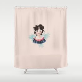 The lady in dress Shower Curtain