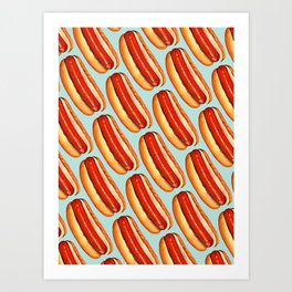 Hot Dog Pattern Art Print
