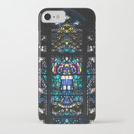 Castle in Malbork stained glass window in the_church rorschach iPhone Case
