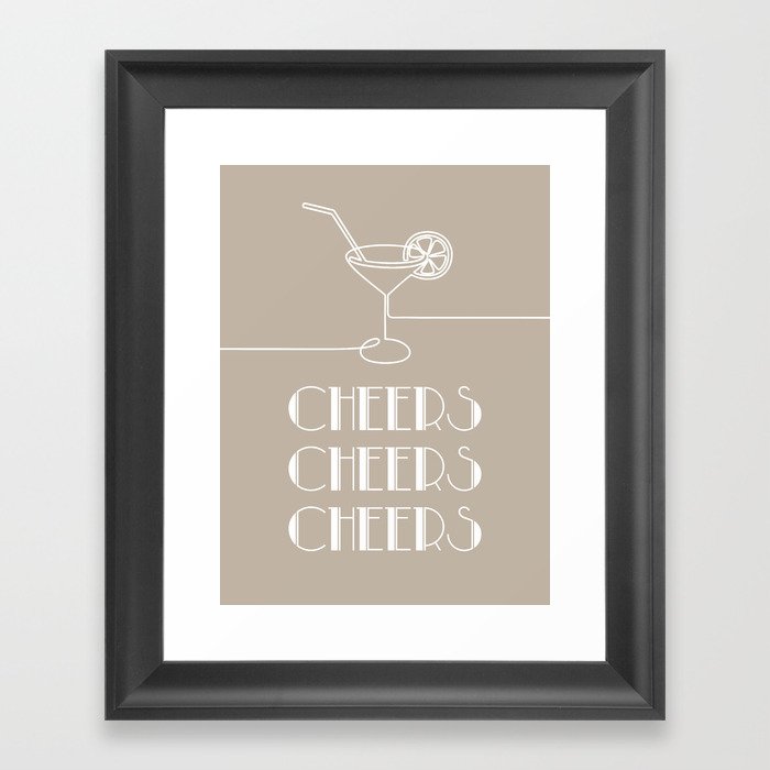 Cheers Cocktail (Beige) Framed Art Print