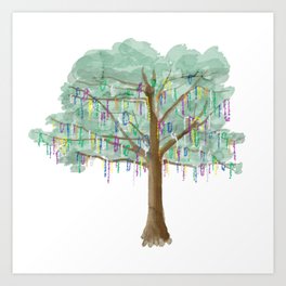Mardi Gras Tree Art Print