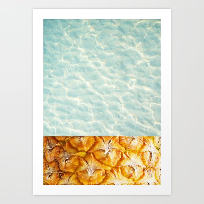Pool and pineapple Art Print