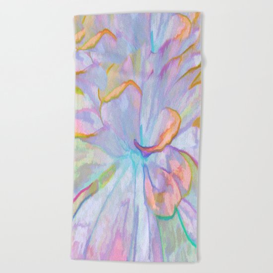 Soft Pastel Painted Petals Abstract Beach Towel