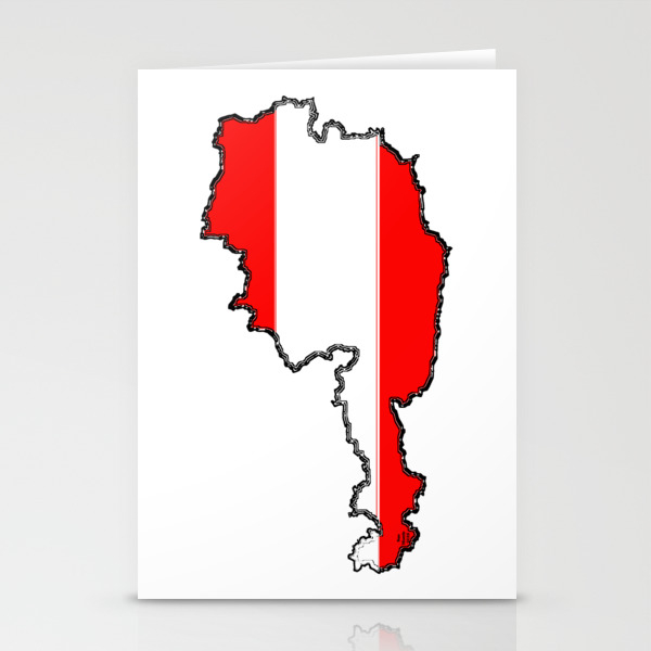 Austria Map With Austrian Flag Stationery Cards By Havocgirl Society6