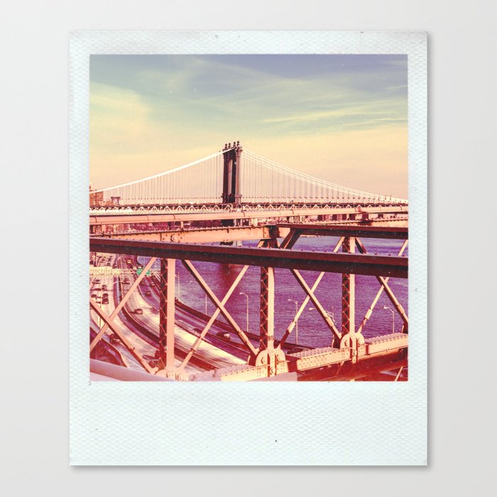 New York City | Vintage Views of NYC | Manhattan Bridge Canvas Print
