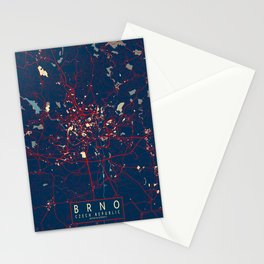 Brno City Map of Czech Republic - Hope Stationery Card