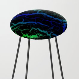 Cracked Space Lava - Green/Blue Counter Stool